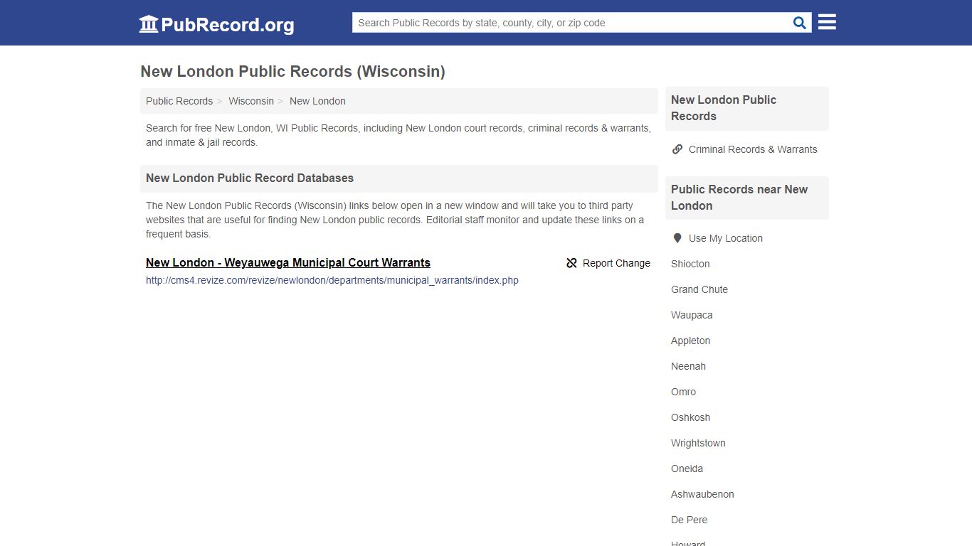 Free New London Public Records (Wisconsin Public Records)